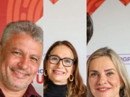 IVANA BASTOS, NAL AZEVEDO e MARIA SÍLVIA (LILÍA) aparecem com slogan de VÍTOR BONFIM em evento do governador JERÔNIMO em Guanambi