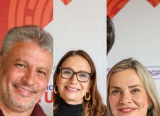 IVANA BASTOS, NAL AZEVEDO e MARIA SÍLVIA (LILÍA) aparecem com slogan de VÍTOR BONFIM em evento do governador JERÔNIMO em Guanambi